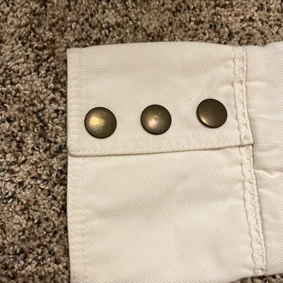 Tommy Hilfiger Crème Denim Jacket with stitching and puff sleeves Size L - Picture 5 of 5